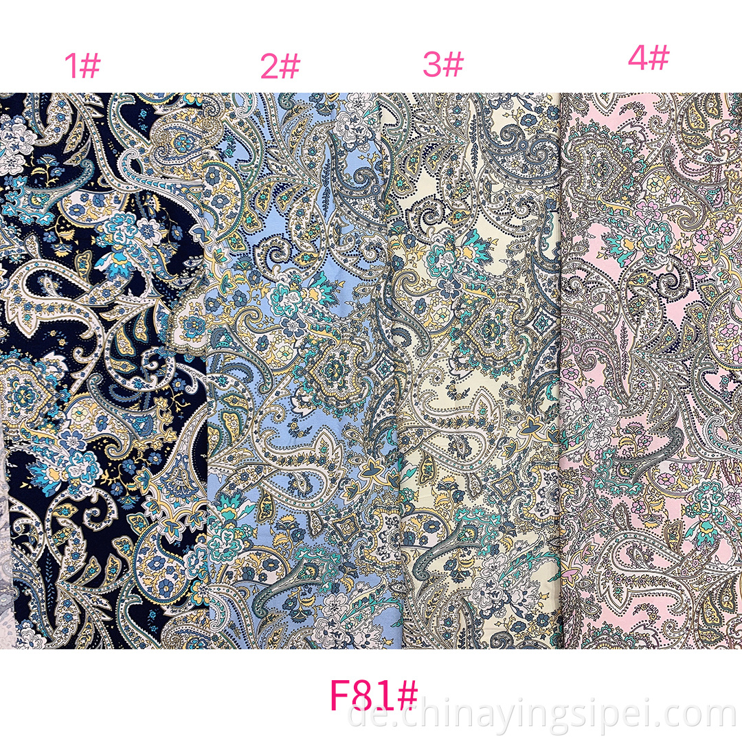 Stocklot Großhandel Twill gewebt Floral Viskose Druckstoff für Kleid